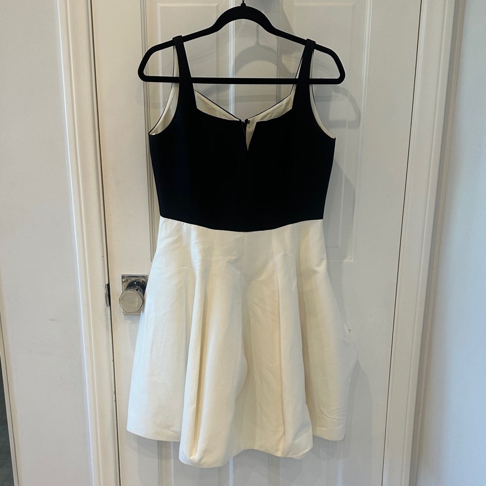 Halston Heritage Black and White Midi Dress